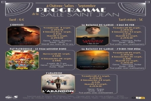 Les films de la Salle St Jean à Château-Salins en Septembre 2026